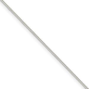1mm, Sterling Silver Solid Curb Chain Necklace, 16 Inch